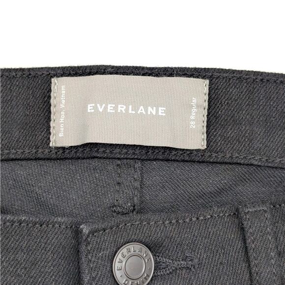 Everlane Regular Fit Mid Rise Skinny Jeans Button Fly Pockets Black Size 28 - Picture 9 of 12